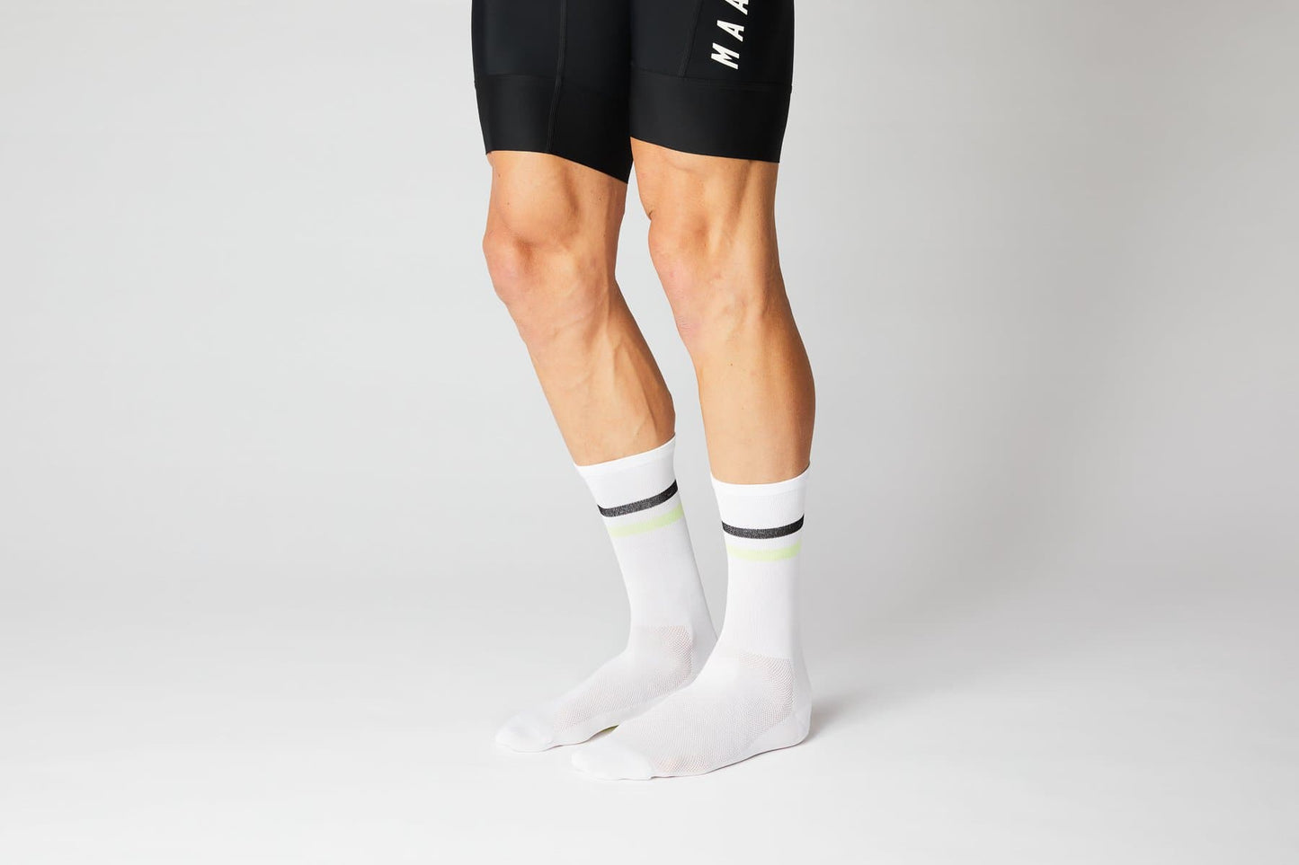 FINGERSCROSSED Socks Stripes - White/Black/Neon-Cycling Socks-