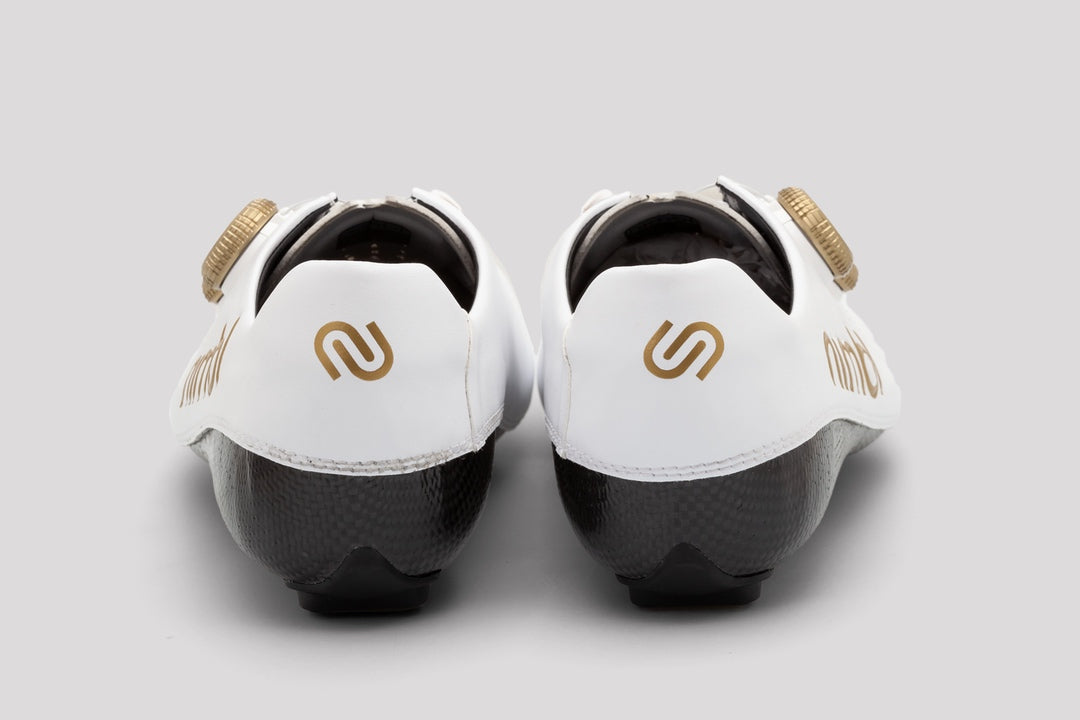 NIMBL Road Cycling Shoes Ultimate - White/Gold-Road Cycling Shoes-