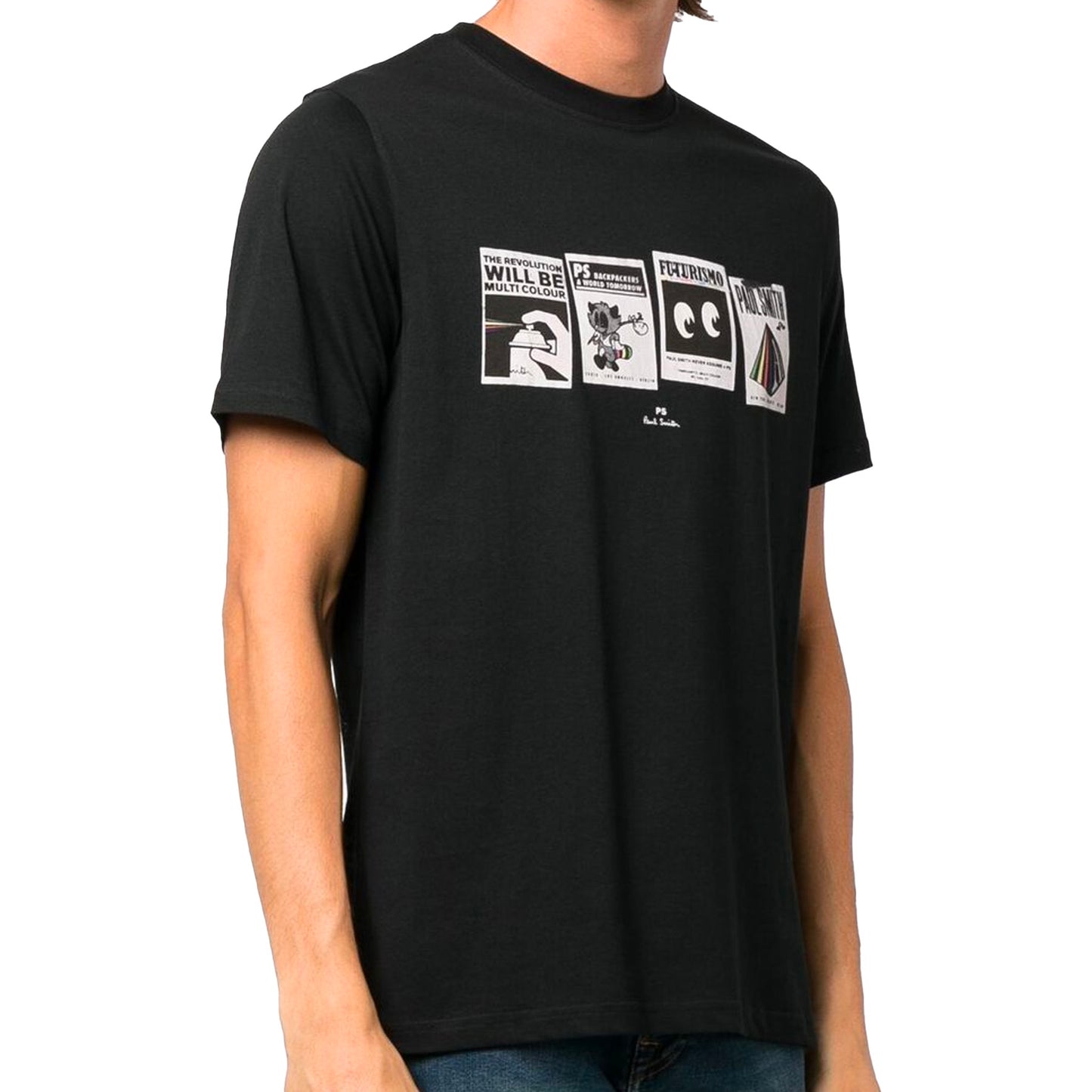 PAUL SMITH Tshirt SS Reg Fit Futurismo - Black-T-Shirts-