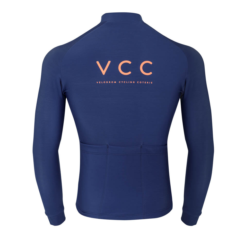 VELODROM VCC Long Sleeve Winter Jersey - Cobalt Deep Blue-Long Sleeve Jerseys-