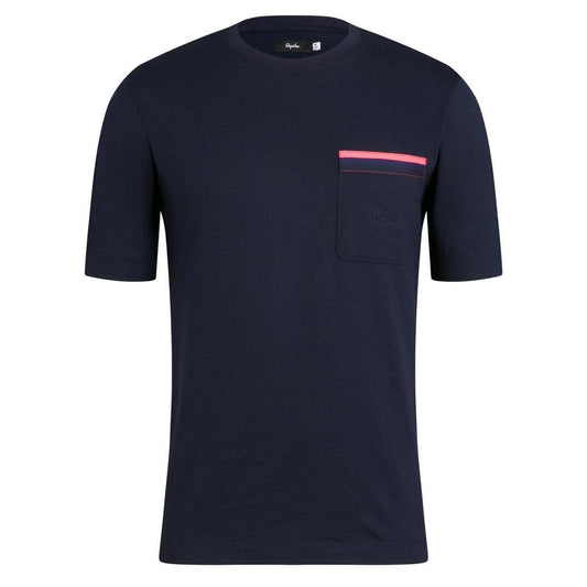 RAPHA Logo Pocket T-shirt - Dark Navy/Hi-Vis Pink Default Rapha 