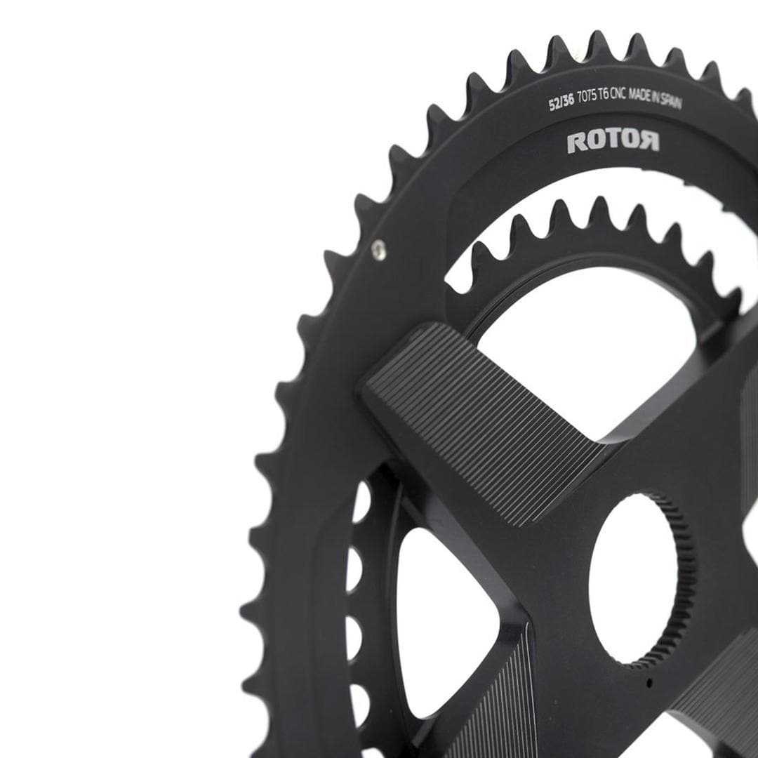 ROTOR Aldhu Rotor 3D + Round Spidering Aero NoQ Chainrings - Black Default Velodrom Barcelona 