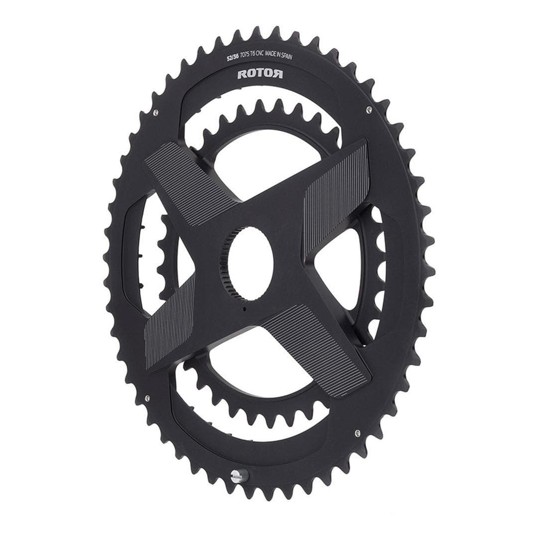 ROTOR Aldhu Rotor 3D + Round Spidering Aero NoQ Chainrings - Black Default Velodrom Barcelona 